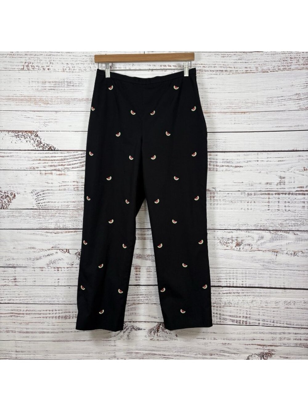Brooks Brothers 346 Black Watermelon Embroidered Lined Chino Pants